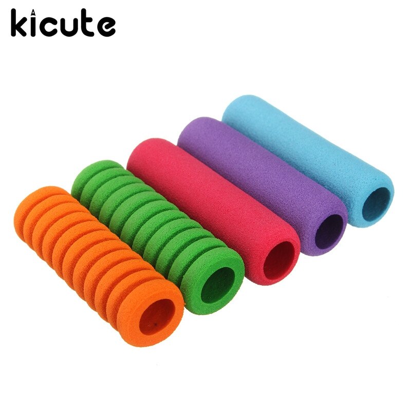 Kicute10pcs/lot Comfort Soft Foam Pen Pencil Grips Pen Control Pupil Handwriting Aid Kids Children School Stationery