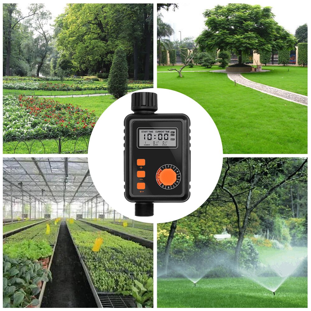 KKmoon Electronic Irrigation Regulator Automatic Irrigation Timer LCD Waterproof Sprinkler Controller 9 Separate Timing Programs