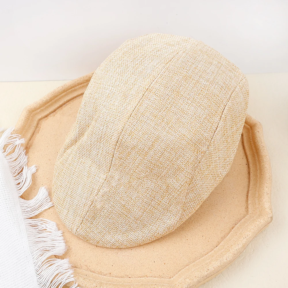 Męskie berety wiosenne i letnie beret w stylu brytyjskim retro Anglia Kapelusze Męskie modne czapki Czapki z daszkiem dla taty: khaki