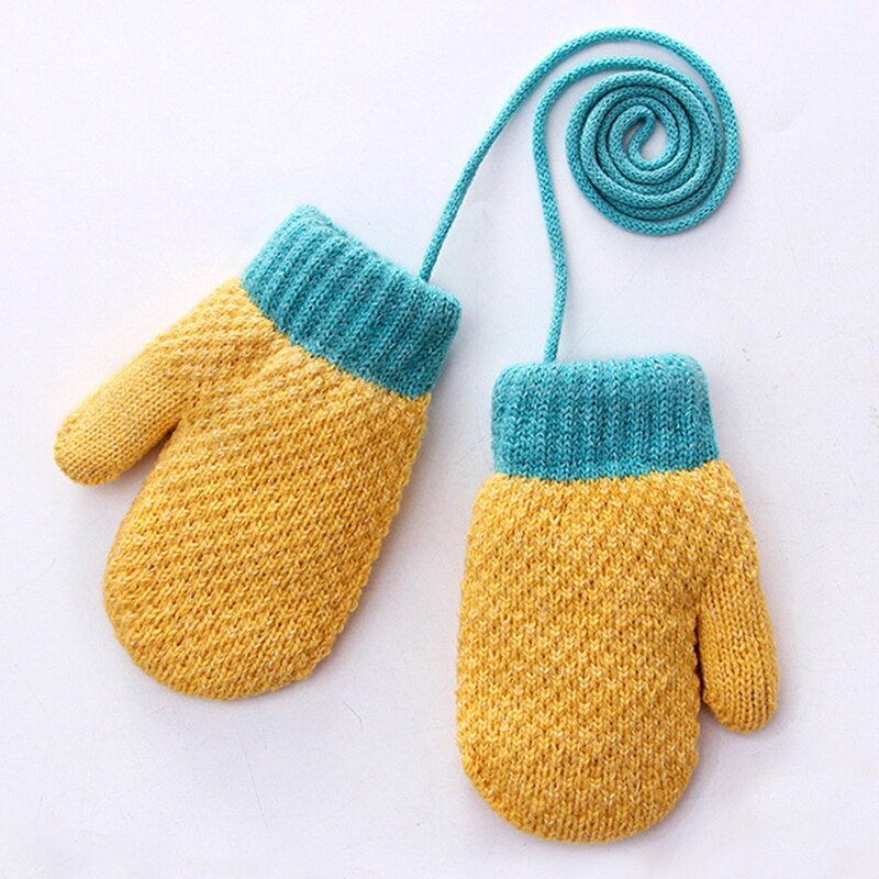 Kinderen Winter Gebreide Touw Handschoenen Volledige Vinger Handschoenen Opknoping Hals Handschoenen: YL