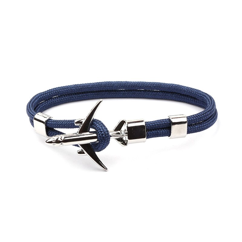 NIUYITID samolot charm kotwica mężczyzn bransoletki kobiet lotnisko moda Rope Chain Paracord lotnictwa życia biżuteria Pulseras Hombres: A9