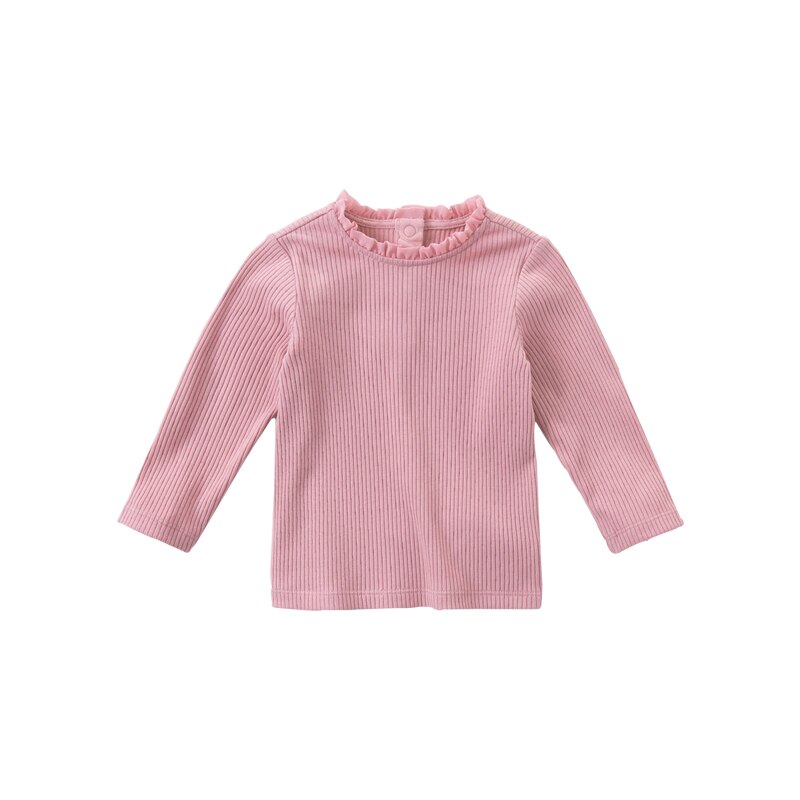 Db15908 dave bella høst baby jenter søt solid t-skjorte barn topper jente barn t-skjorter: Rosa / 18m (73cm)