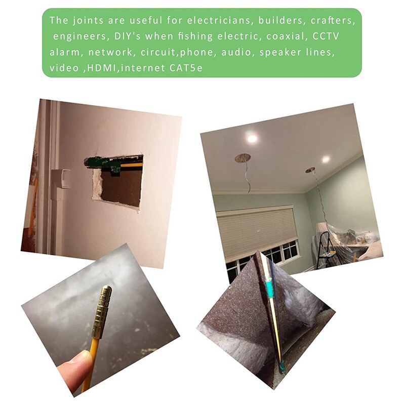 11Ft Cable Rod,Fiberglass Fish Tank Kit Connectable Cable Puller Pull Push Electrical Wire Rods With Various Accessories