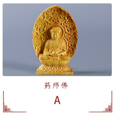 Buxus Carving Ornamenten Chinese Hout Boeddhabeeld Bewaken De Shrine Duizend Handen Guanyin Sculptuur Home Decor: A