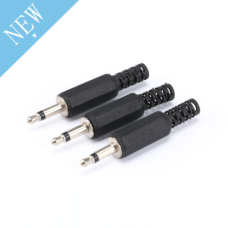 10PCS/Lot 3.5mm HeadPhone Connector Male Mono Audio Jack Plug 3.5 mm With Black Plastic Housing