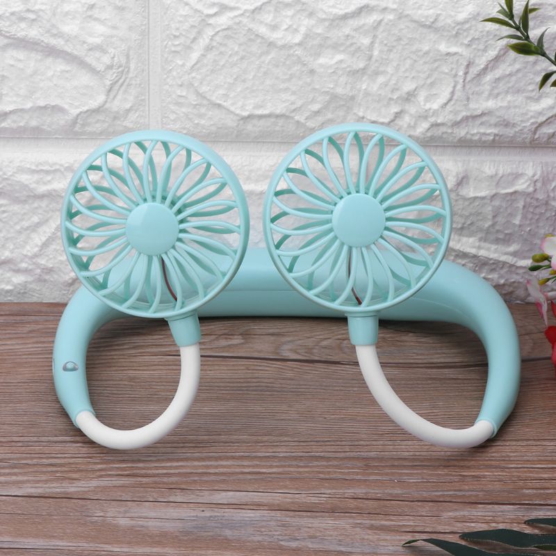 3.7v 1200 mah usb oplaadbare 3 versnellingen draagbare draagbare ventilator handsfree nek hangende mini sportventilator luchtkoeler