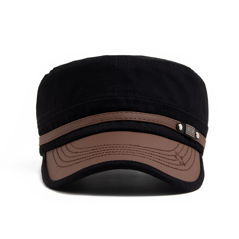 Sombrero plano para mujer, gorra de béisbol con ala de cuero PU a la para hombre, tela de algodón suave, visera informal, sombrero de camionero ajustable para otoño y verano