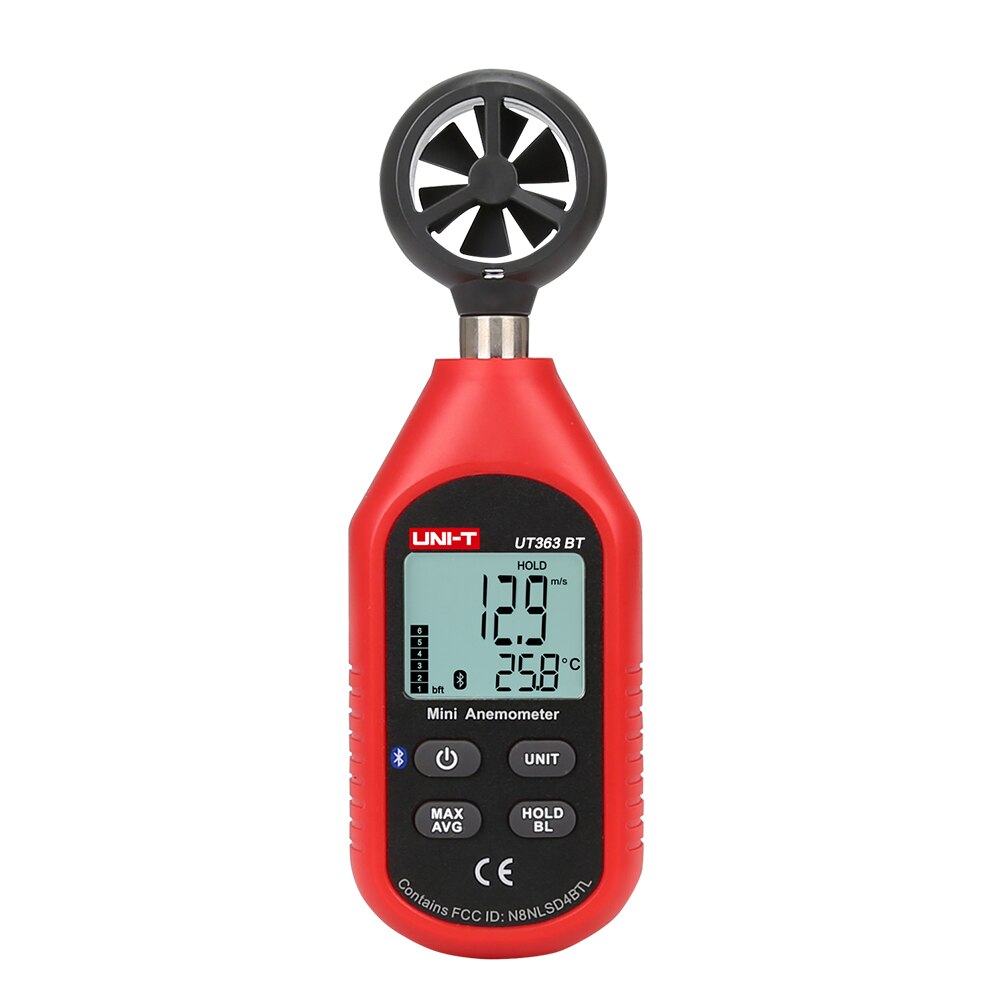 Lcd Display Batterij Aangedreven Backlight Windsurfen Mini Draagbare Bluetooth Wind Meter Met Thermometer Digitale Anemometer
