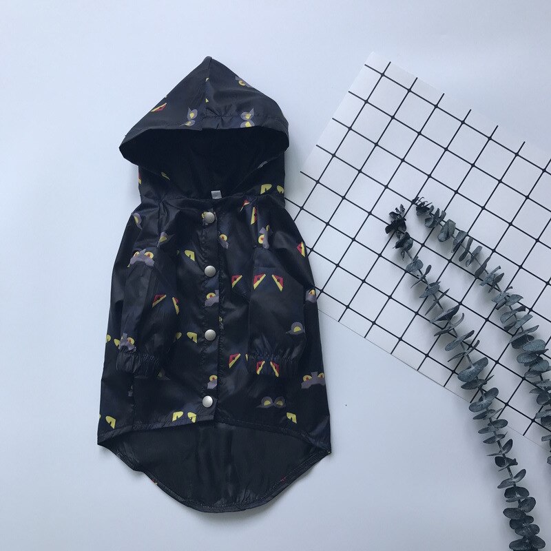 fala marka zwierzę domowe odzież moda placki wodoodporne ubrania buldog francuski Miś wypad ubrania jesień zima sznaucer płaszcz przeciwdeszczowy: S