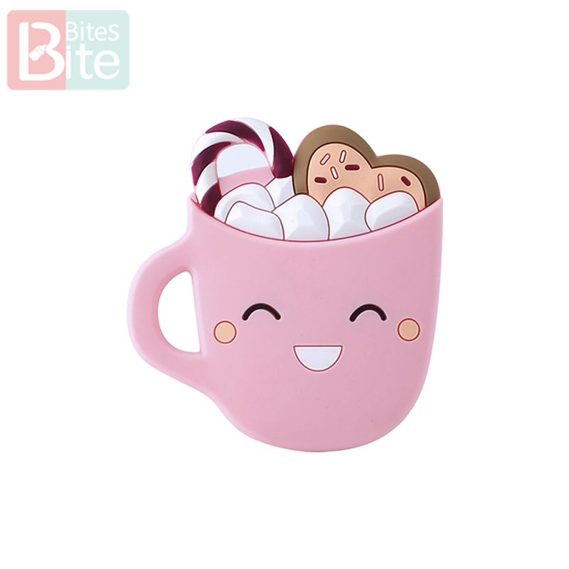 1 Pc Baby Bijtring Glimlach Cups Food Grade Perle Siliconen Knaagdieren Pasgeboren Verpleegkundige Fopspeen Hanger Childen's Goederen Kinderziektes Speelgoed: candy pink