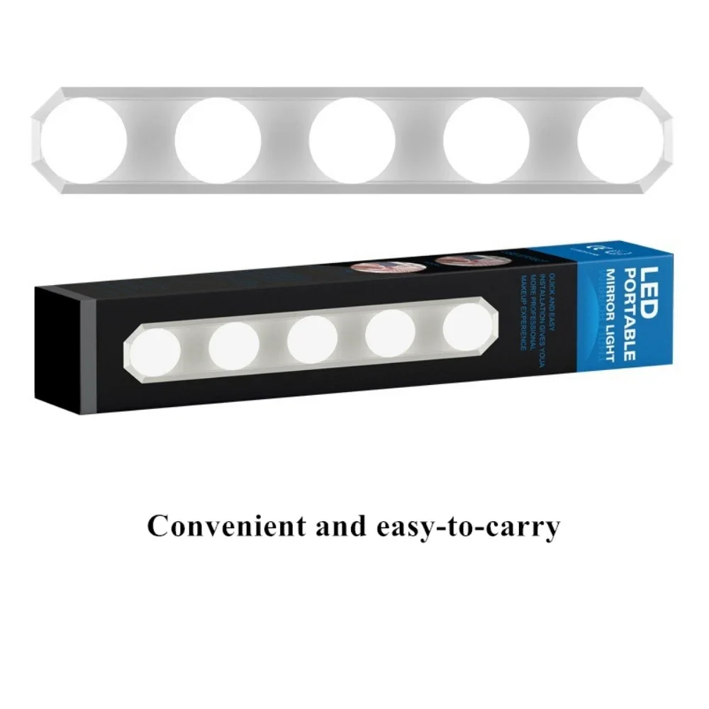 5 lampen dimbare LED-ijdelheidsverlichting, Hollywood-stijl make-upspiegellamp met USB-voeding, voor huishoudelijke badkamer en kaptafelgebruik: Default Title