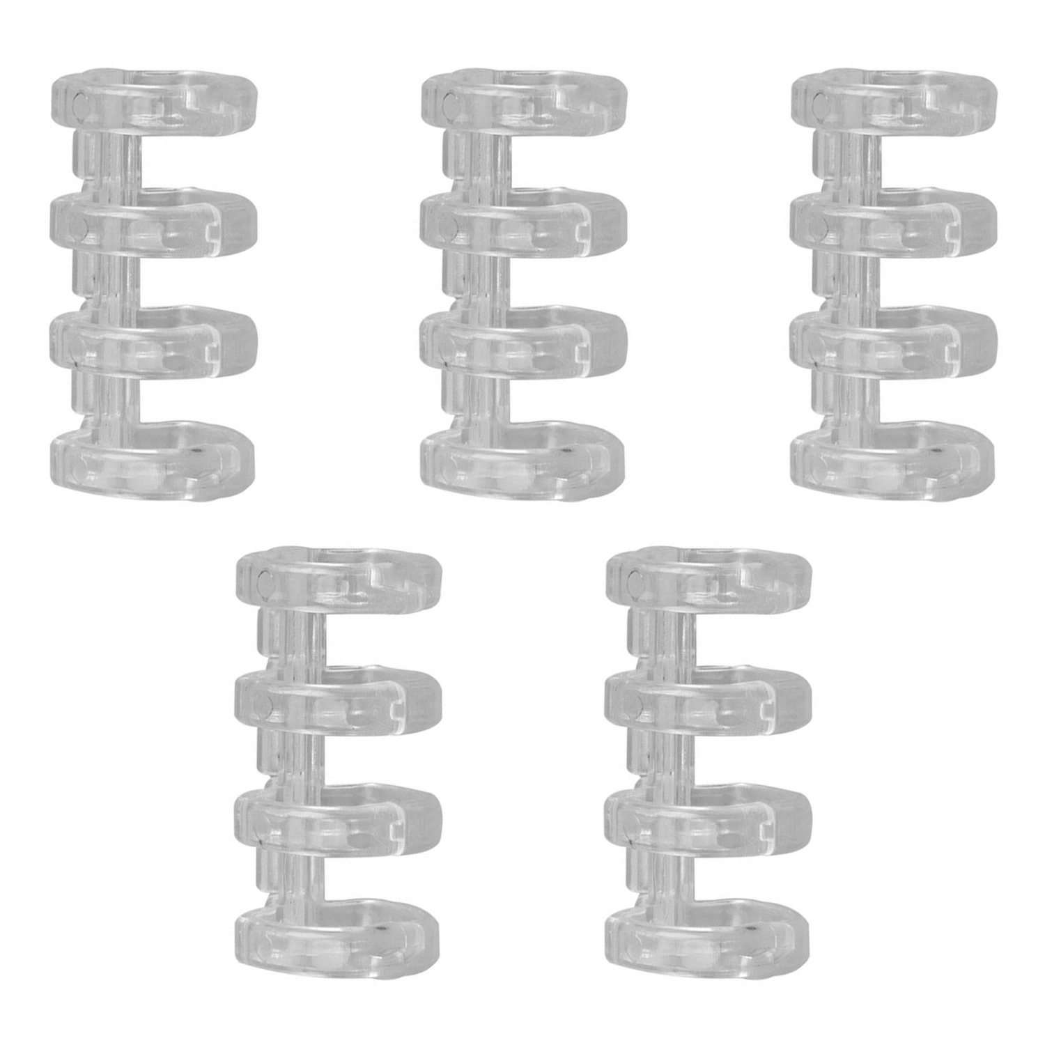 Ensemble de 5 Clips créatifs pour classeur à 5 trous, anneaux en spirale à 5 trous, reliure de livres à feuilles mobiles, bobine de scrapbooking, pour Album de bricolage: Clear-3.3x1.5cm
