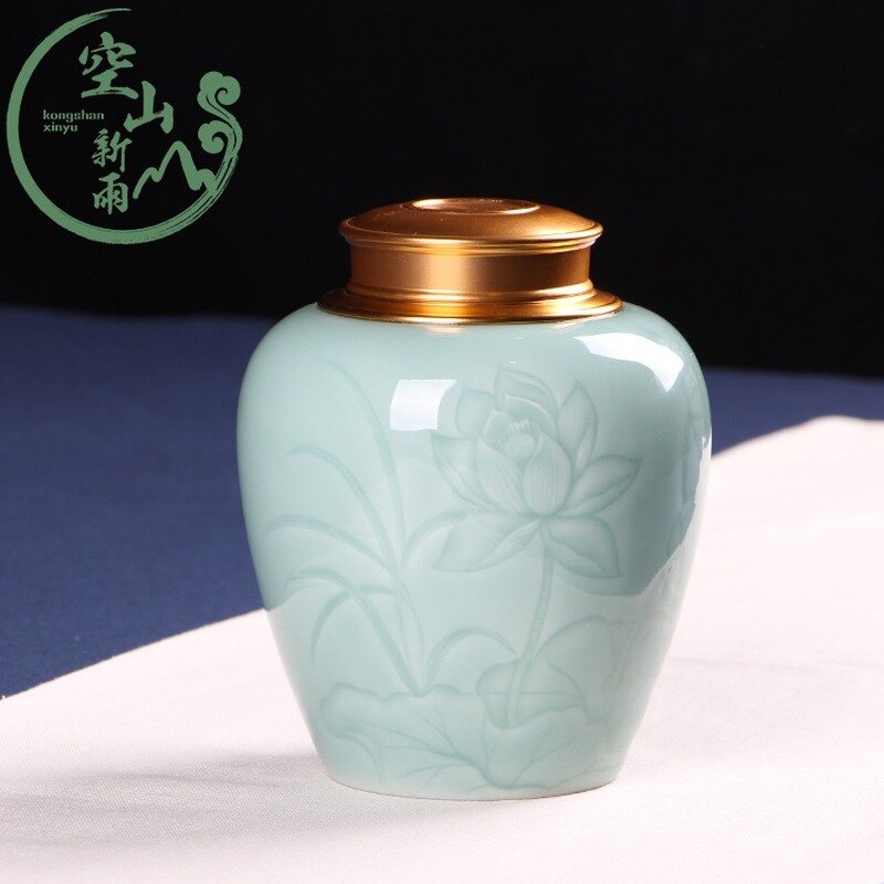 Funeral Urns for Human Ashes Cremation Urns Container for Ashes Ceramic Pet Urn Tea Storage Tin 1000ml Dog Memorial Urn