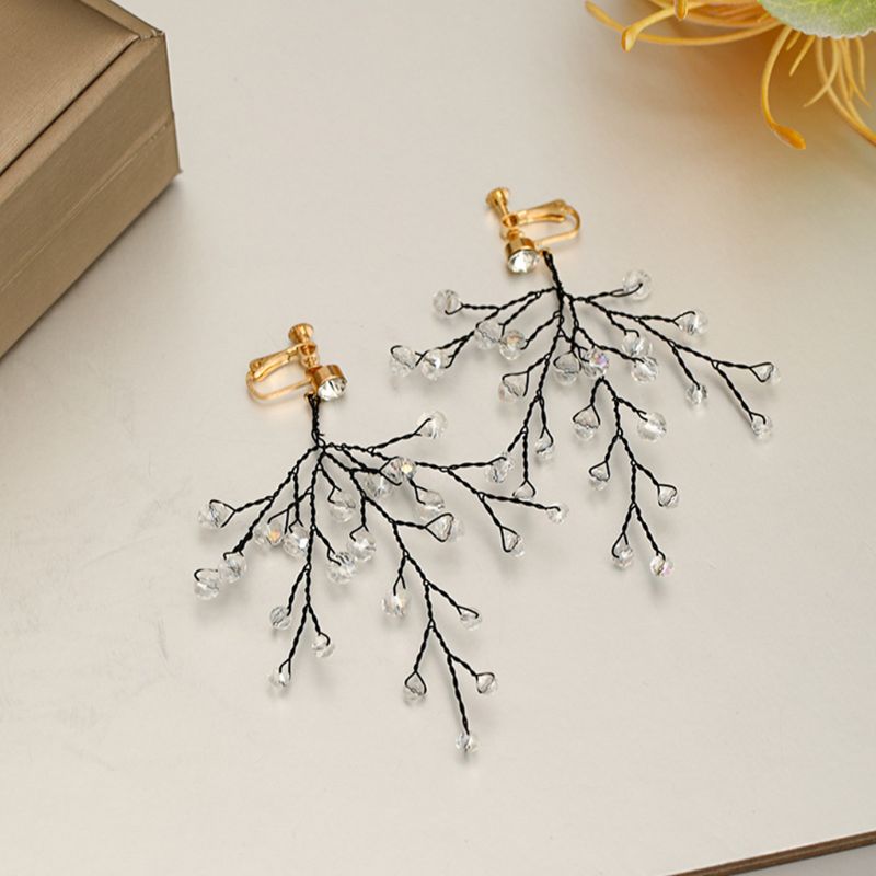 Bruids haarringen met strass steentjes, oorbellen, bruidshoofddeksels, decoratieve sieraden voor dames