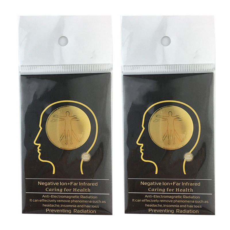 5PCS 24K Golden Anti Radiation Sticker Round Against EMF Scalar Shield Phone Stickes Paster for Cellphones Laptops