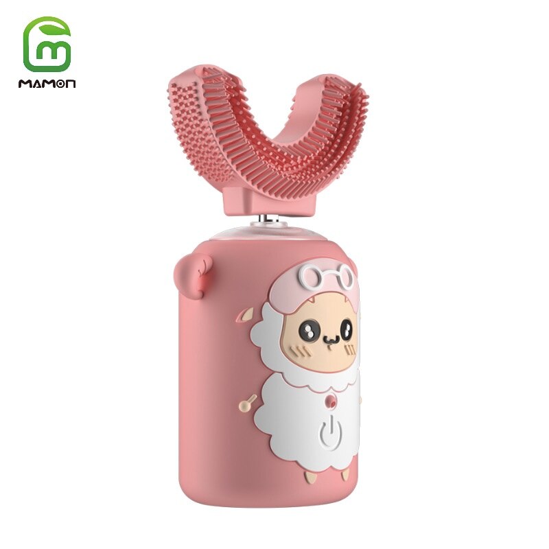 MAMON – brosse à dents électrique pour enfants, pour filles et garçons, étanche, minuterie intelligente Rechargeable, ultrasons à 360 degrés,