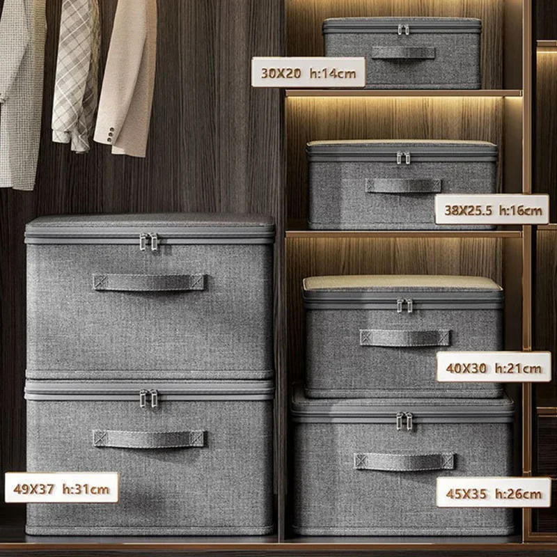 Boîte de rangement pour vêtements avec fermeture éclair, sac de rangement pliable de grande capacité pour vêtements et couettes, organisateur de garde-robe, boîte de rangement pour sous-vêtements