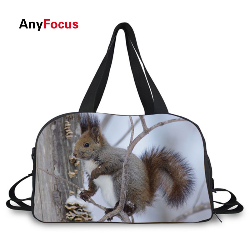 Scoiattolo Animali Modello di Stampa New Fashion Signore di Grande Capacità Sacchetto Dei Bagagli di Stampa Borsa Da Viaggio Sacchetto Dei Bagagli di Viaggio del Sacchetto Casuale