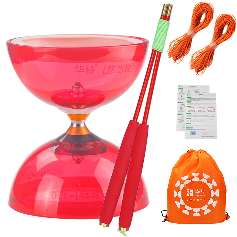 Chineseyoyo lager diabolo jonglering leksaker diabolo set packning 6 färger att välja med string bag: Röd