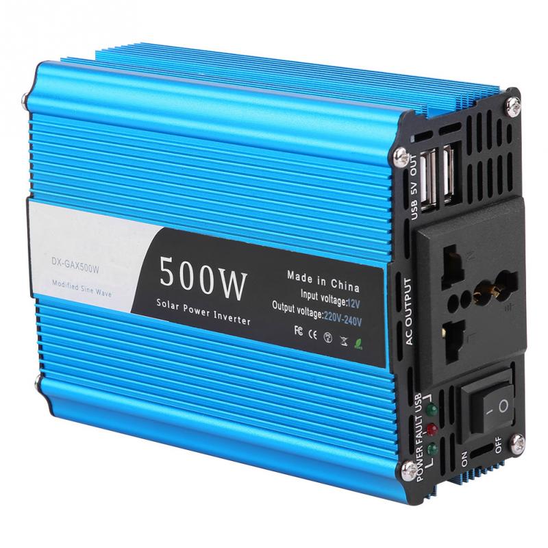 500w dc 12v til  ac 220v-240v topp 600w bil strømomformer omformer dobbel usb lader adapter biltilbehør ankomster