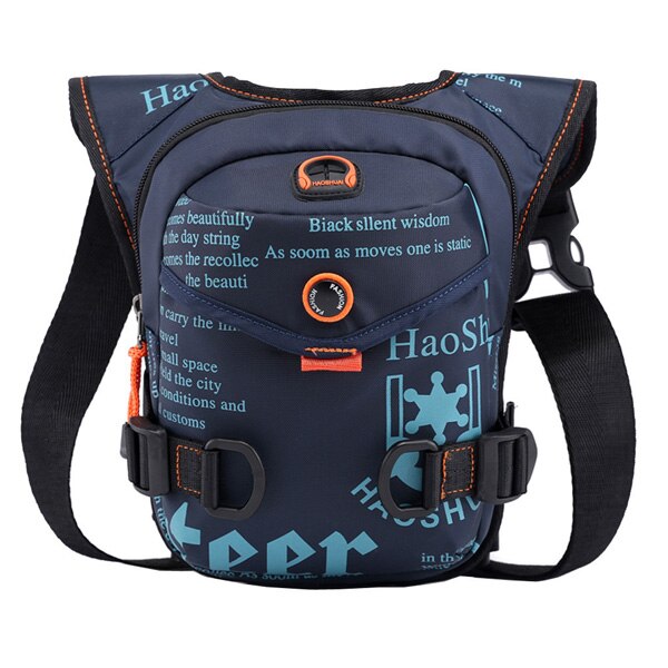 Bolsa cartuchera de nailon para hombre, riñonera cinturón de cadera, bolsos de hombro tipo bandolera para montar en motocicleta: Navy