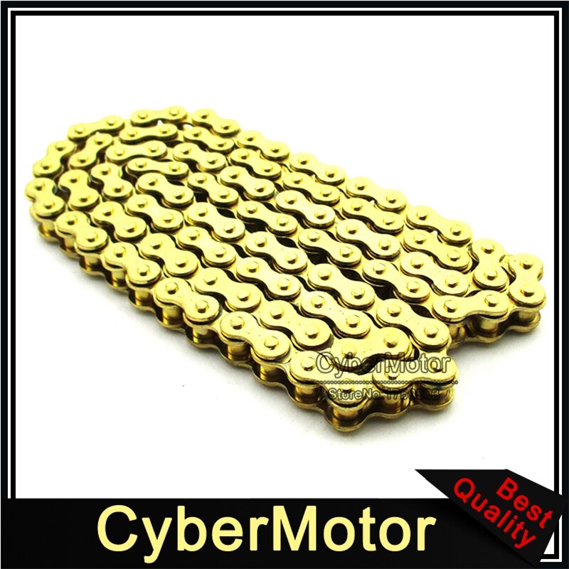 Chaîne en or 420 104 maillons pour moteur chinois 110cc 125cc, moteur de fosse, de vélo de piste, Quad 4 roues, moto