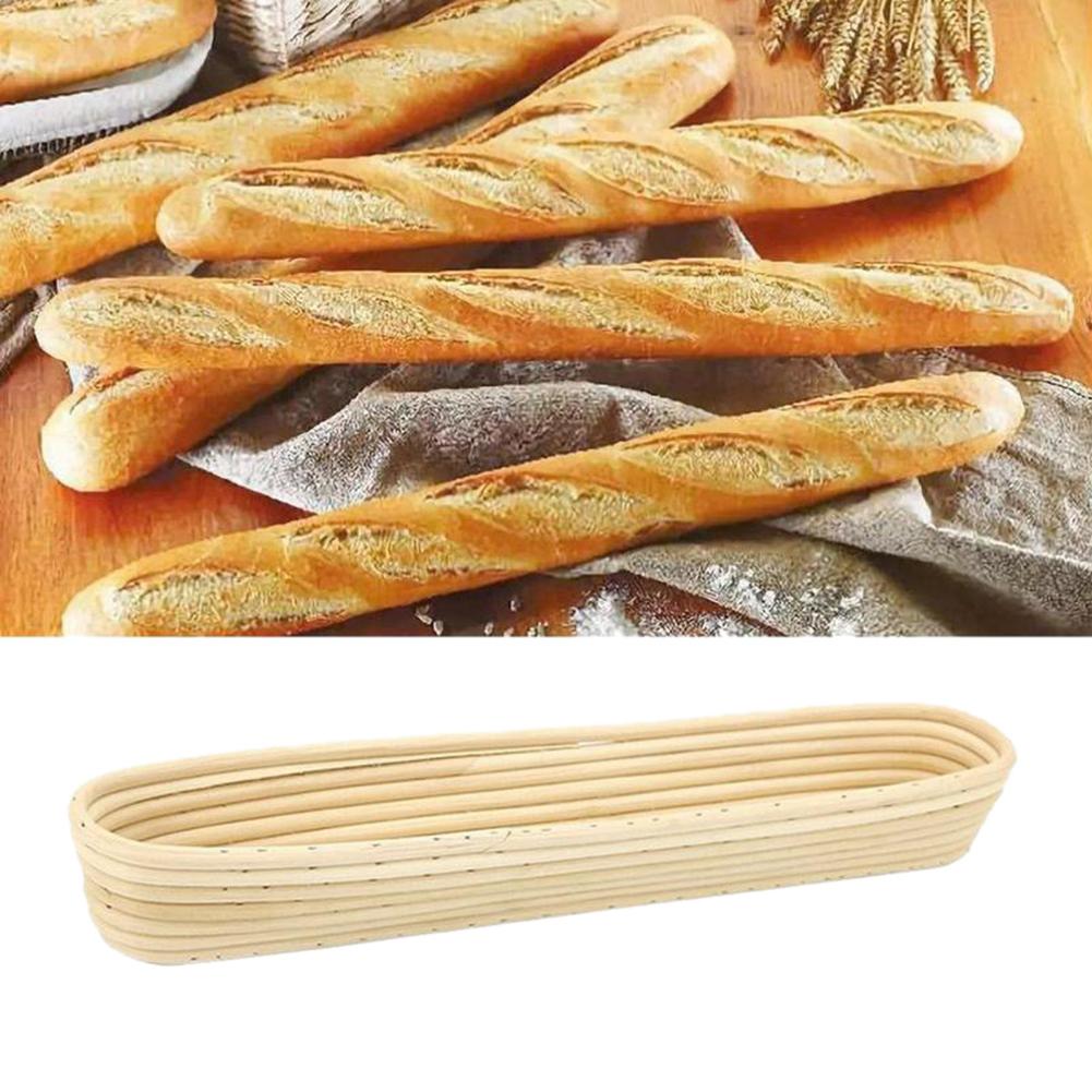 Wicker Baguette Proofing Basket Dough Baskets Baguette Fermentation French Bread Dough Proofing Rattan Basket with Cloth Cover