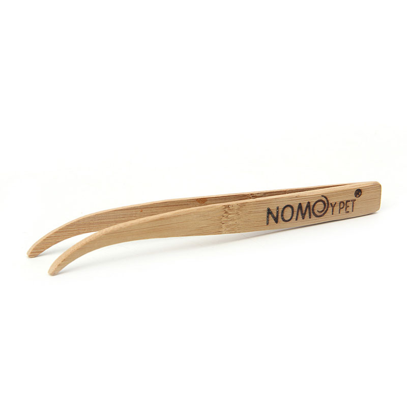 2-Pack Angled Bamboo Reptile Feeding Tongs – 28cm Eco-Friendly Tweezers For Terrariums & Amphibians, Wood Color