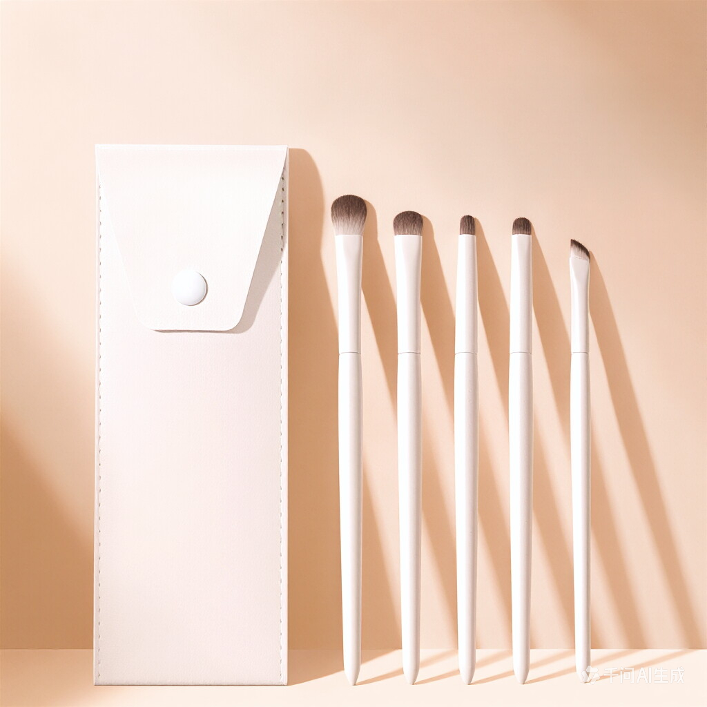 5-delige premium set oogschaduwkwasten, inclusief precisiekwasten voor het aanbrengen van make-up op de wenkbrauwen en voor fijne details – met nylonharen en een handvat van ABS-kunststof, het perfecte cadeau voor liefhebbers van make-up.: Roze