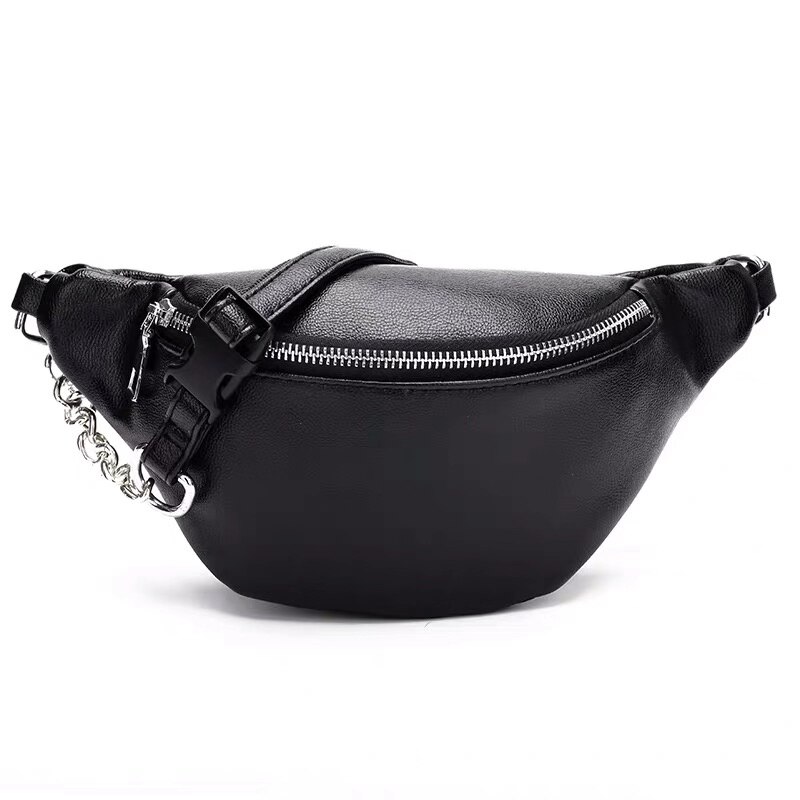 Frauen Taille Tasche fanny Pack PU Tasche Gürtel Geldbörse Kleine Geldbörse praktisch Schlüssel Beutel Weiß Schwarz Taille Packungen Mädchen miserabel Beutel: Schwarz