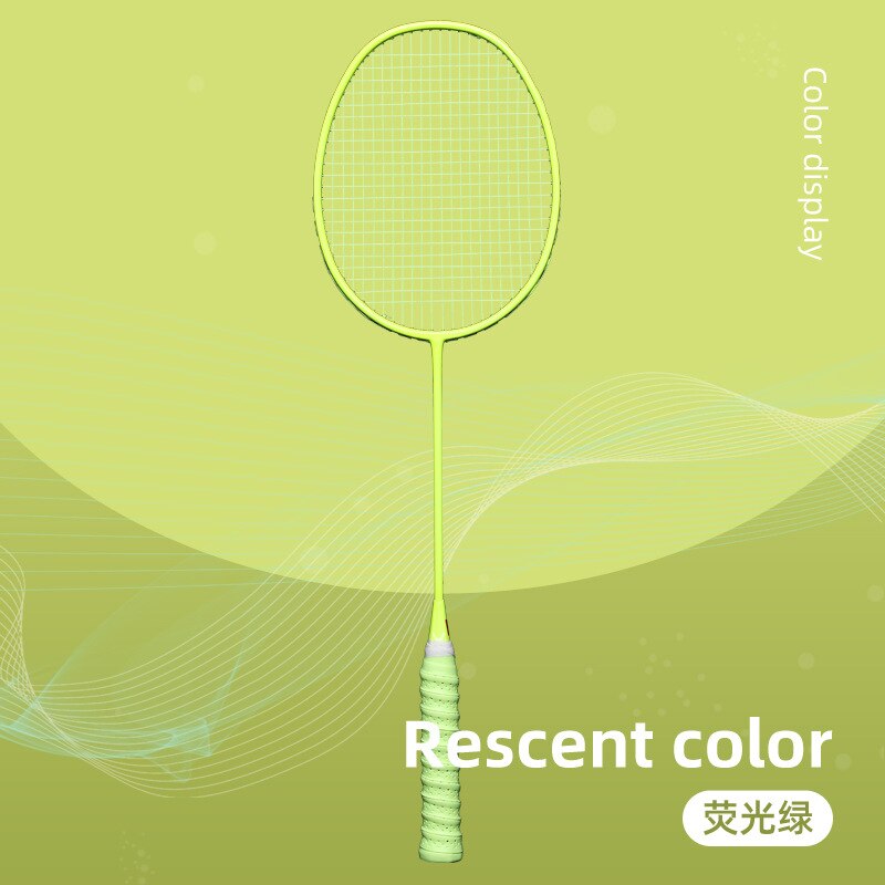 Ultralight 5U Badminton Racket Carbon Fiber Badminton Racket Sport Accessories Competition Training Racket -40: Light Green