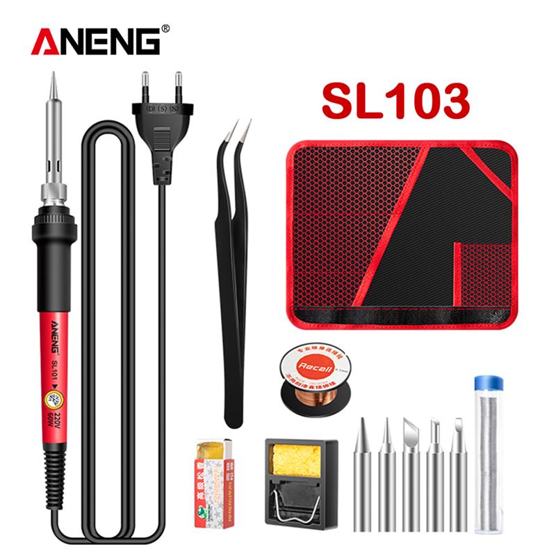 ANENG SL103 Electric Soldering Iron Set Adjustable Temperature Digital Display Welding Repair Tool 60W Portable Electrocautery