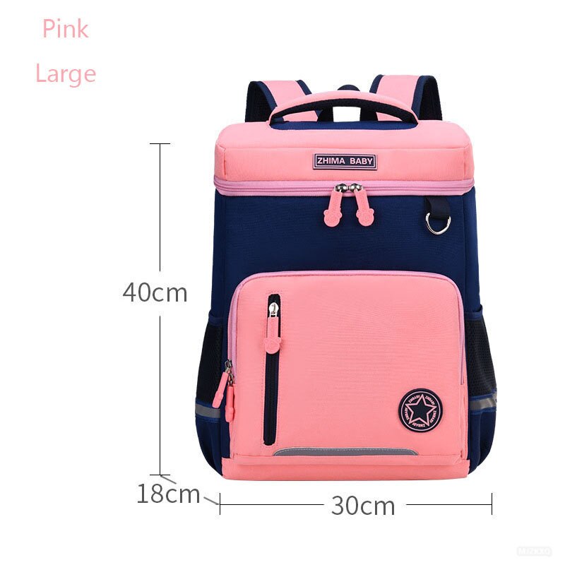 Children School Bags Boys Girls Kids Orthopedic School Backpack Schoolbag Waterproof Backpacks Primary School Back Pack: Pink large