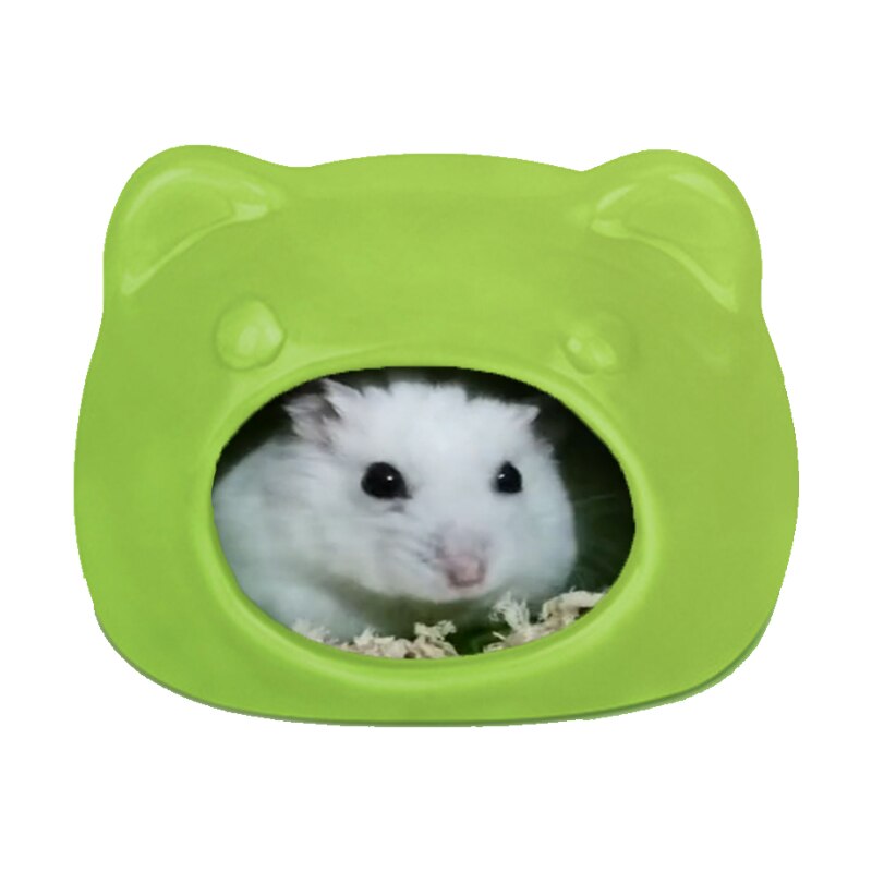 Casa de hámster, casa de cerámica para mascotas, casa para dormir, refrigeración, calor , Universal, duradero, bonita Imagen de gato, casas de Chinchilla