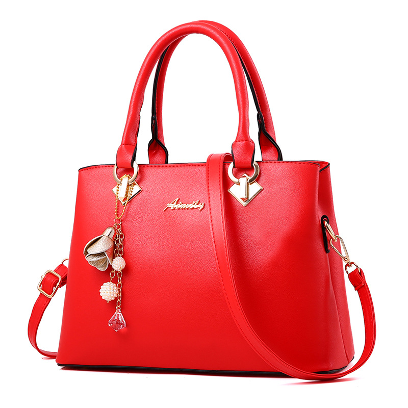 Korean PU Handbag - Detachable Crossbody Bag with Metal Accents 6 Colors111111111111111111111111111111111111111111111111111: black