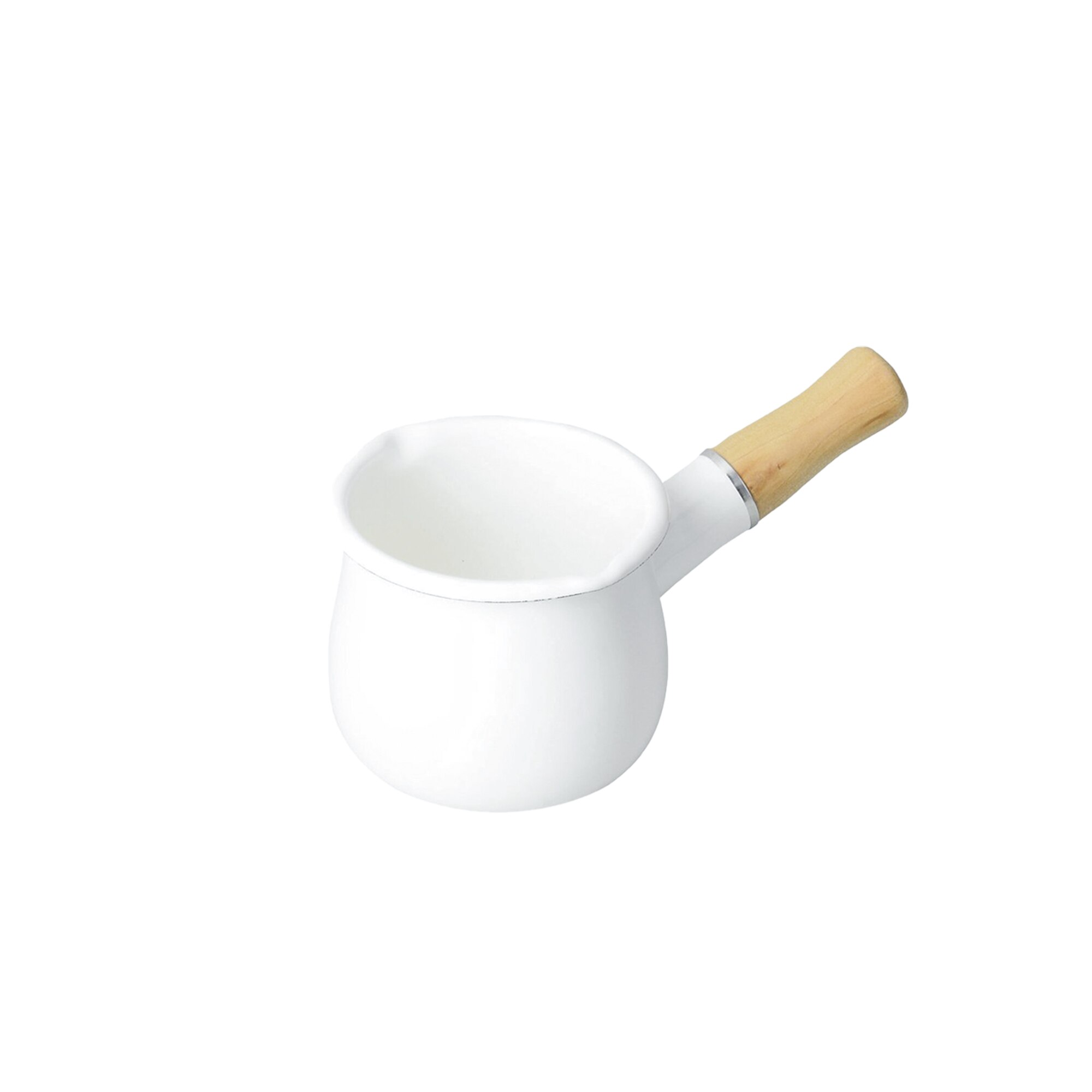 Japanse Stijl Emaille Melk Pan Met Houten Handvat Koffie Verwarming Pan Keuken Dubbele Nozzle Huishoudelijke Babyvoeding Koken Pot ZA382: color1