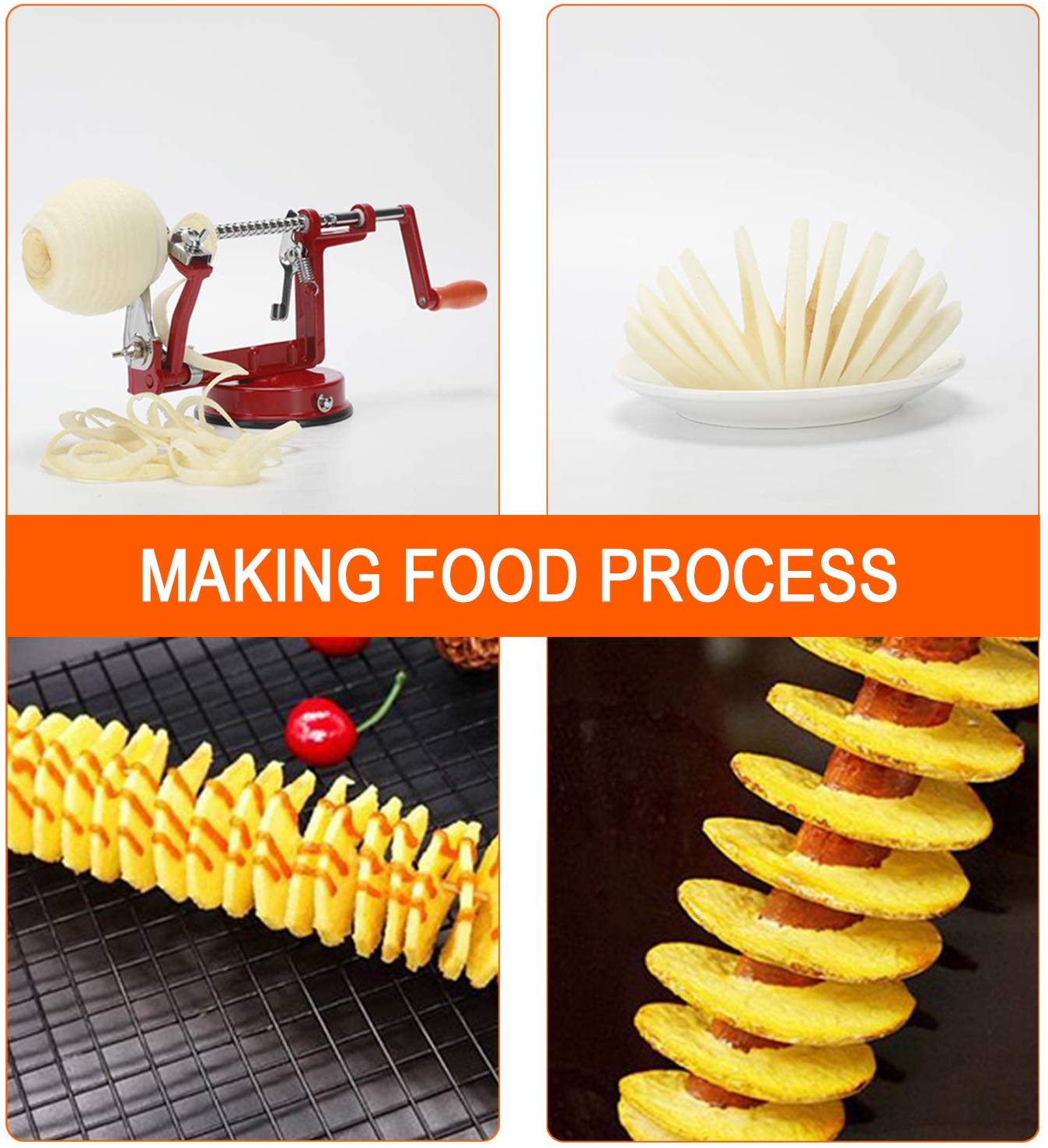 Stainless Steel Automatic Peeler Potatoes Peeled and Cored Machine Apple Peeler Potato Cutter Potato Slicer Kitchen Accessories
