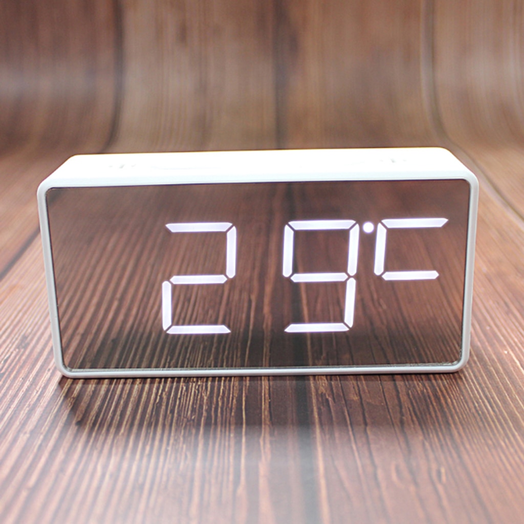JALL Digitale wekker, met houten elektronische led-tijdweergave, 3