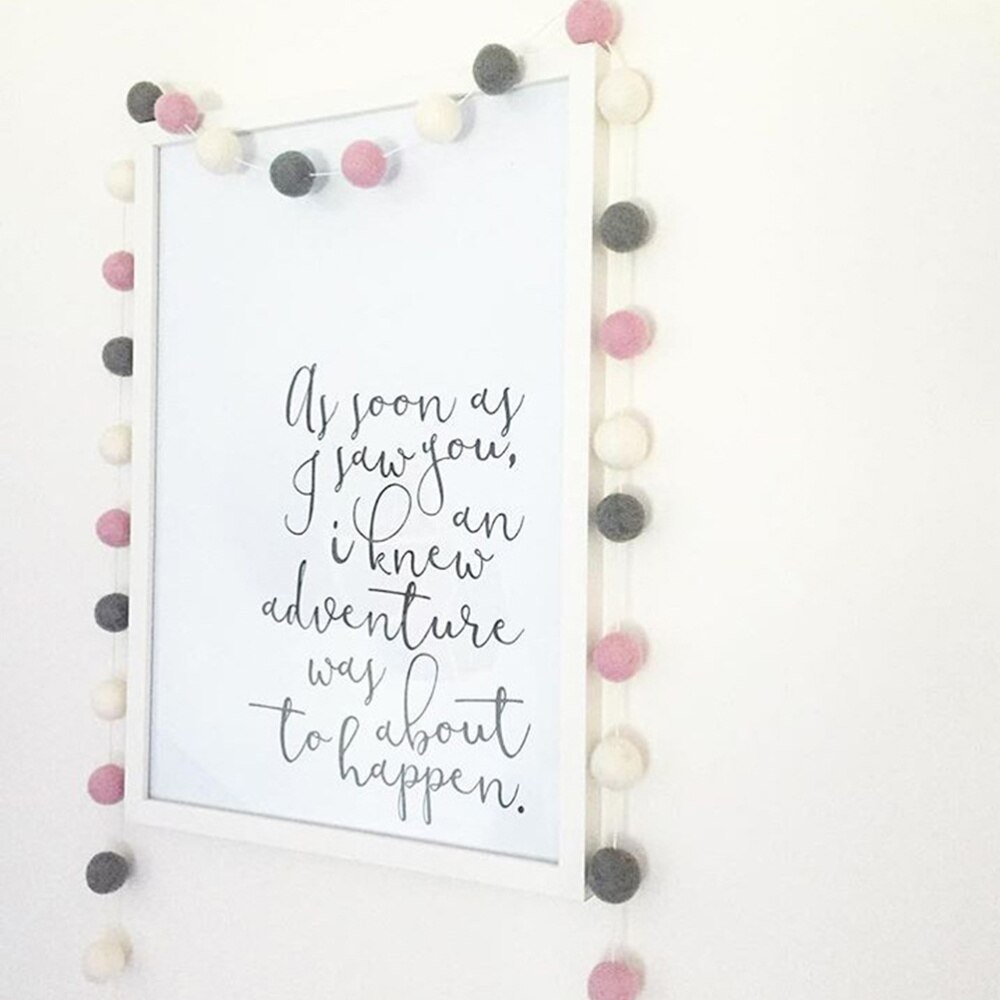 Corde di ghirlande di Pom Pom in feltro di lana 2M 30 palle per decorazioni da appendere a parete per feste di compleanno in telecamera da letto