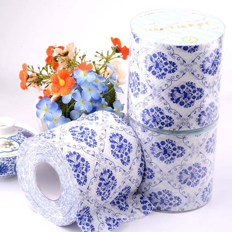 Rollos de papel higiénico con estampado de dólar europeo, graciosos números de bromas, papel de papel higiénico de Humour, papel de baño suave de 2 capas: flower 3