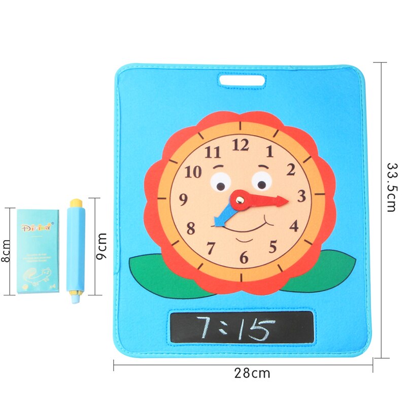 Educational Teaching Clock Learning Time Clocks With Erasable Writing Surface To Teach Time