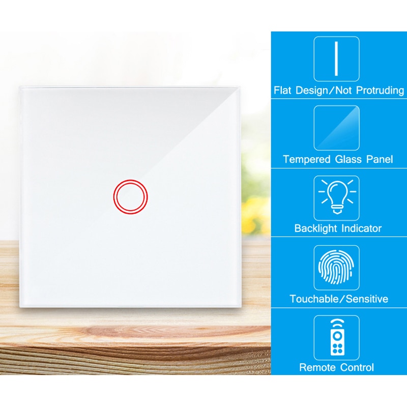 4 gang touch switch, Wireless Remote Control light Switch, Smart Sensor touch Wall Switch, Luxury Crystal Glass Panel Surface