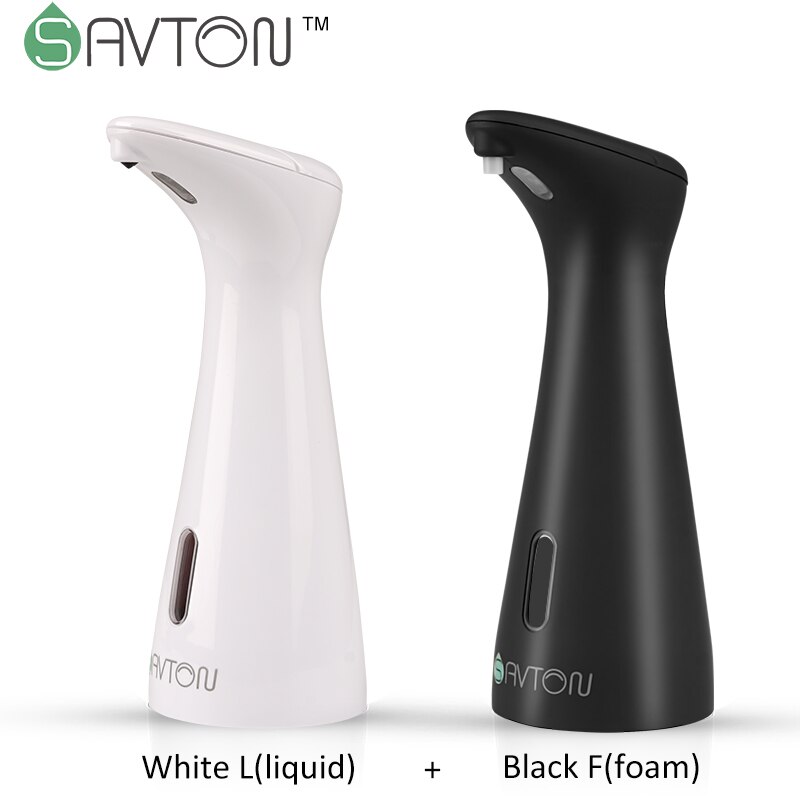 Savton Intelligente Automatische Zeepdispenser Inductie Kinderen Hand Wasmachine Voor Keuken Badkamer Slimme Dispenser: White L  Black F