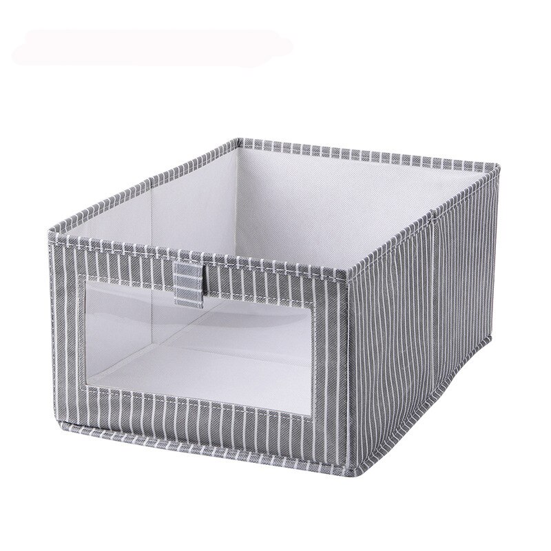 Home Wardrobe Organizer Storage Drawer Closet Organizer Boite De Rangement Underwear Sock Container Cuisine Organisateur Placard: grey strips L