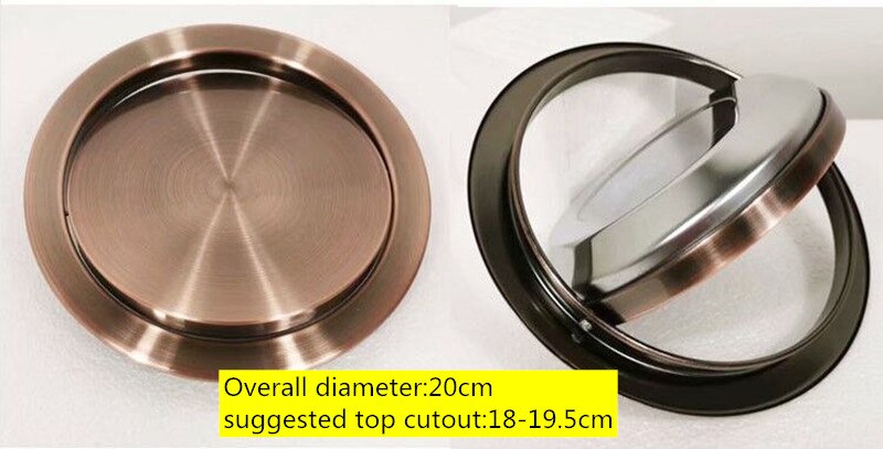 Stainless Steel Flap Lid Trash Bin Cover Flush Recessed Built-in Balance Kitchen Counter Top Swing Garbage Can Lid: D