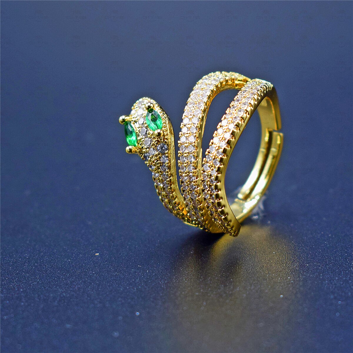 Anillo De Serpiente De arcoíris para mujer, sortija De oro pavé De arcoíris AAA, Anillo De circón cúbico, Anillo joya De Serpiente dorado