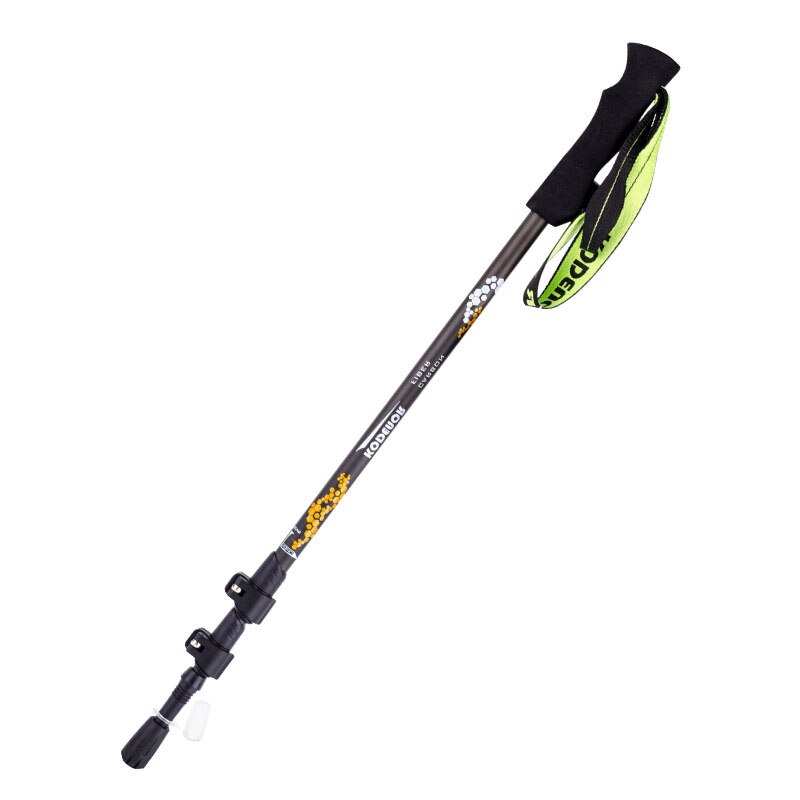 Carbon fiber Cane Telescopic 3-section Outer Lock Folding Walking Lightweight Stick 63-135cm Straight Handle