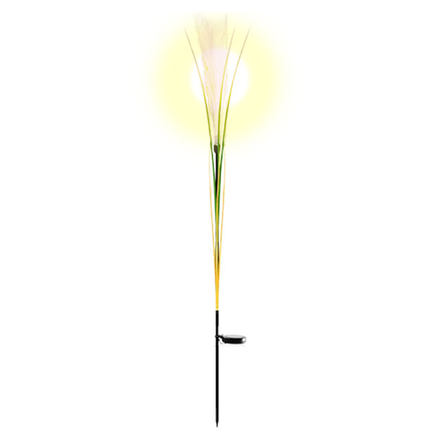 Luces solares de caña para jardín, luz de fibra para exteriores, lámpara de jardín impermeable, lámparas de paisaje de simulación para decoración de Patio y hogar: Azul