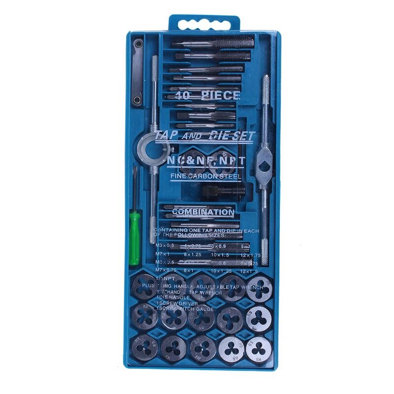 Tap and Die Set 40 Piece w/Case Tapping Threading ... – Grandado