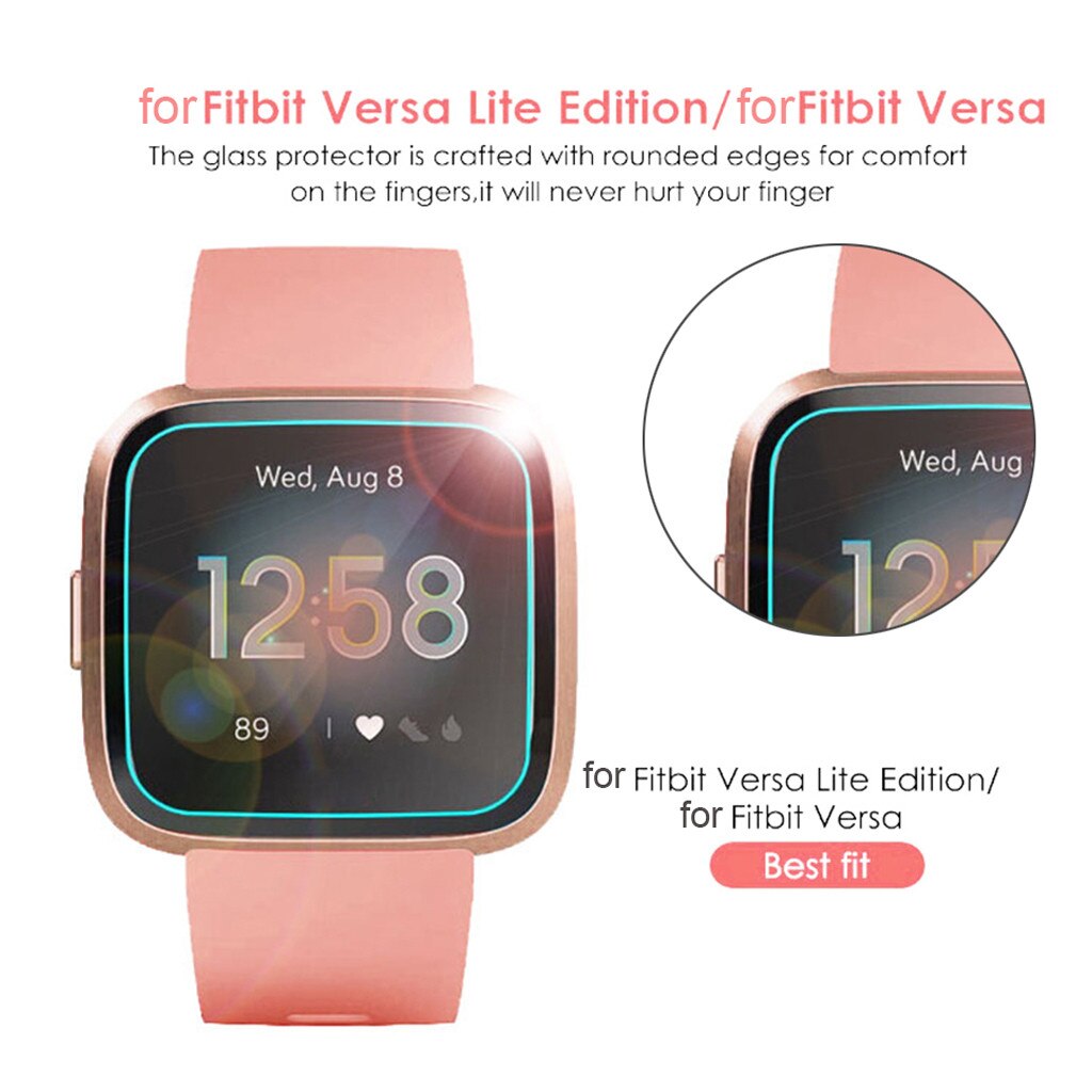 5 PACK Tempered Glass Screen Film Protector For Fitbit Versa Lite Smart Watch screen protector accesorios